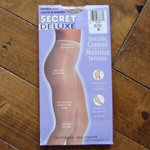 Secret Deluxe Invisible Control Pantyhose Nylons Neutral Colour Size B NEW NWT